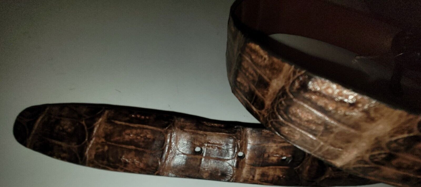 Vintage Genuine Crocodile Men Brown Belt Size 40 1 3/8 wide