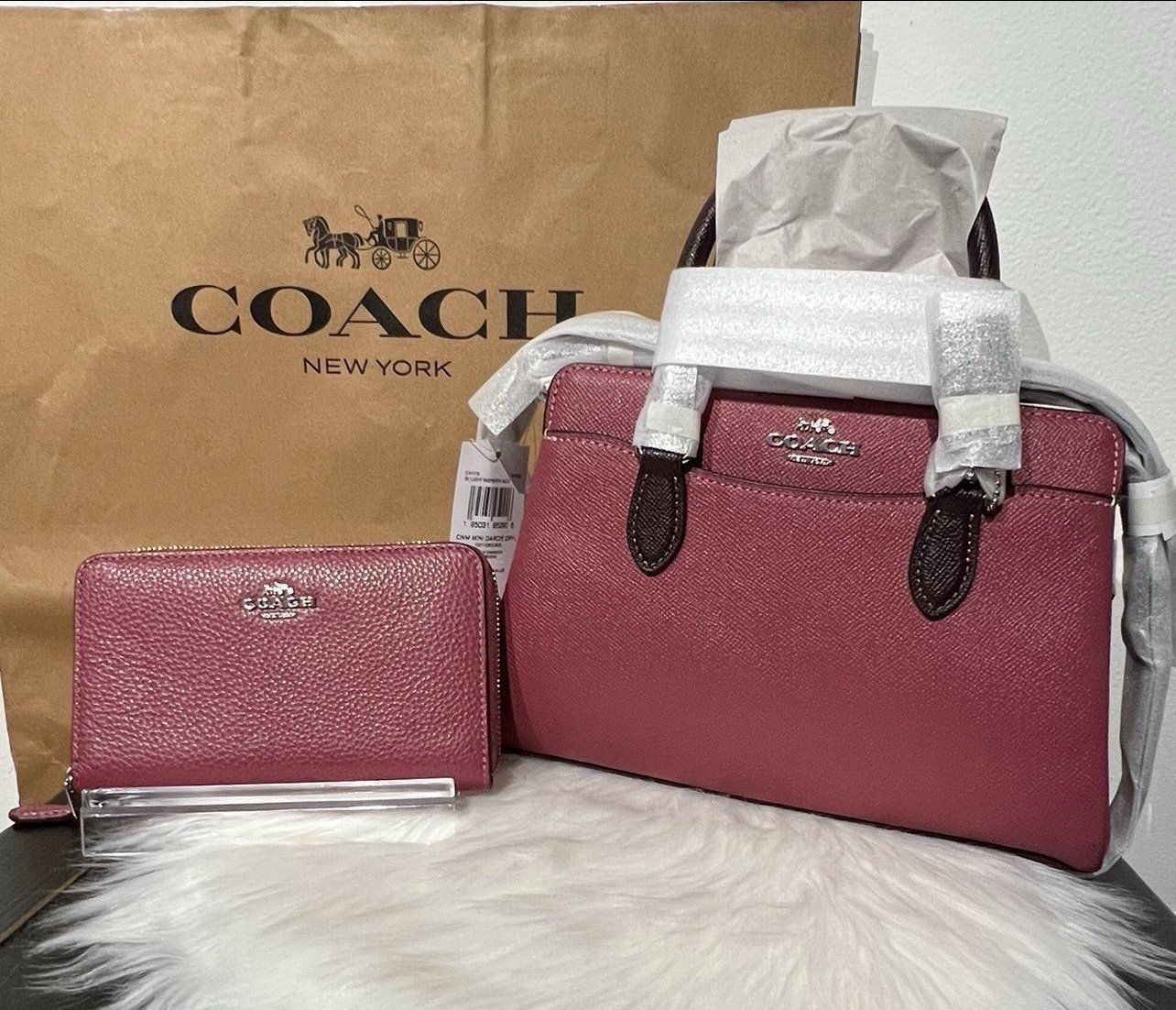 NWT COACH Mini Darcie Carryall Satchel Crossbody Purse w Matching Wallet AUTHNTC