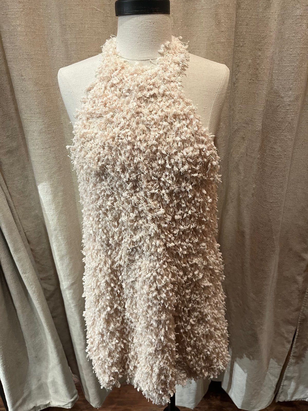 Cream frill halter dress/top