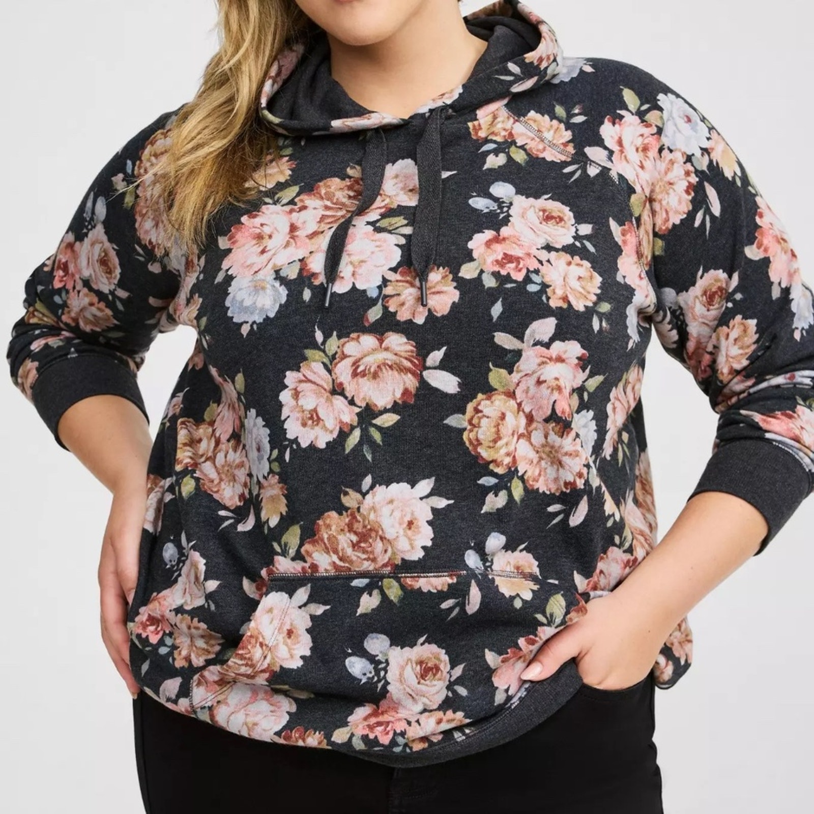 TORRID Womens Classic Fit Cozy Fleece Raglan Hoodie 3X(22-24) Plus Size NWT