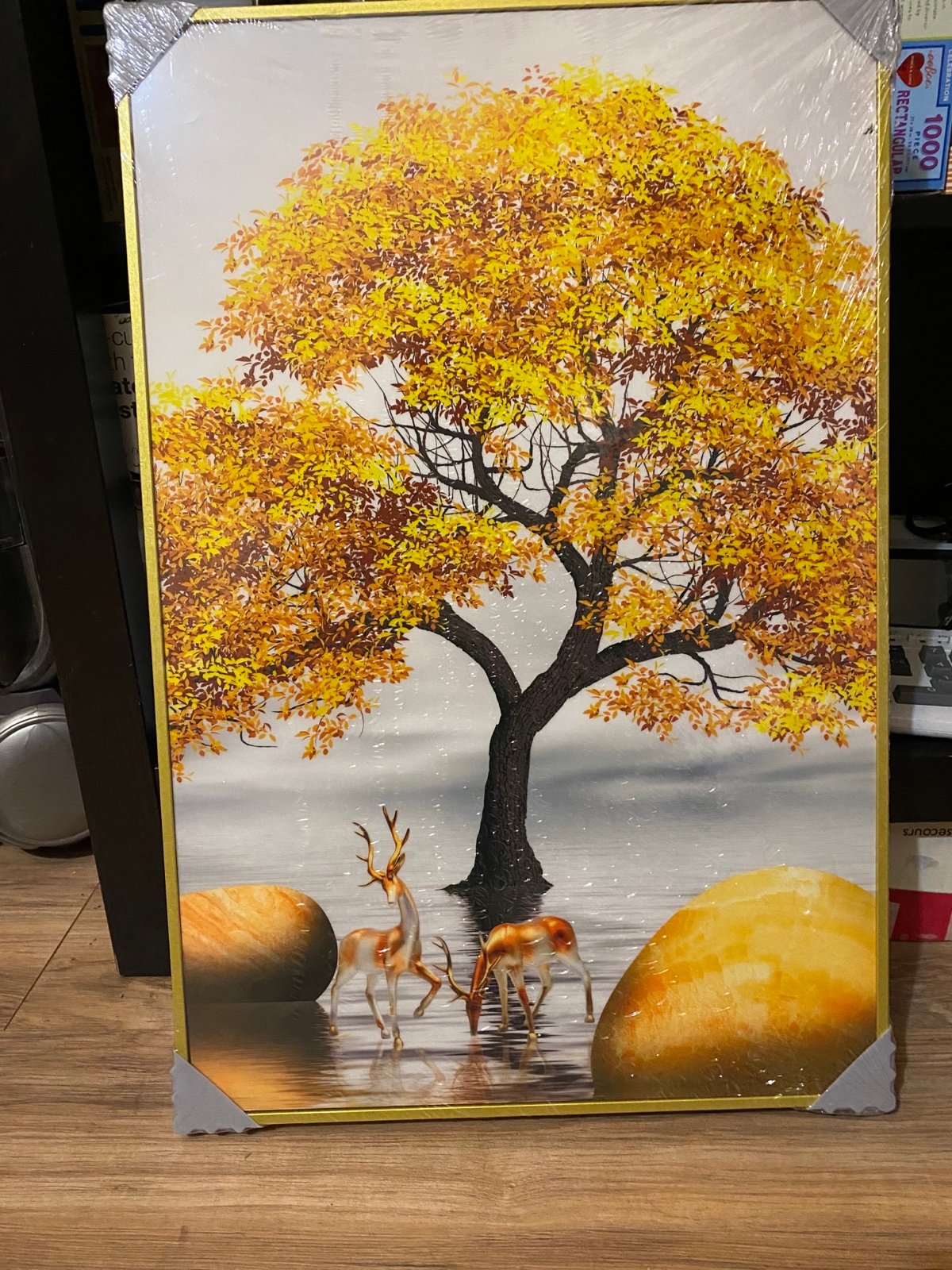 Wall Painting /Living Room Framed Wall Art - Decorative Painting Printed w/Cryst