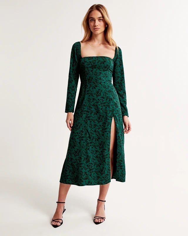 Abercrombie & Fitch
Long-Sleeve Squareneck Midi Dress
