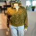 Joy Lab Relaxed Fit Sweatshirt Hoodie Zip Green Army Cheetah Print Size L