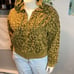 Joy Lab Relaxed Fit Sweatshirt Hoodie Zip Green Army Cheetah Print Size L