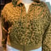 Joy Lab Relaxed Fit Sweatshirt Hoodie Zip Green Army Cheetah Print Size L