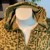 Joy Lab Relaxed Fit Sweatshirt Hoodie Zip Green Army Cheetah Print Size L