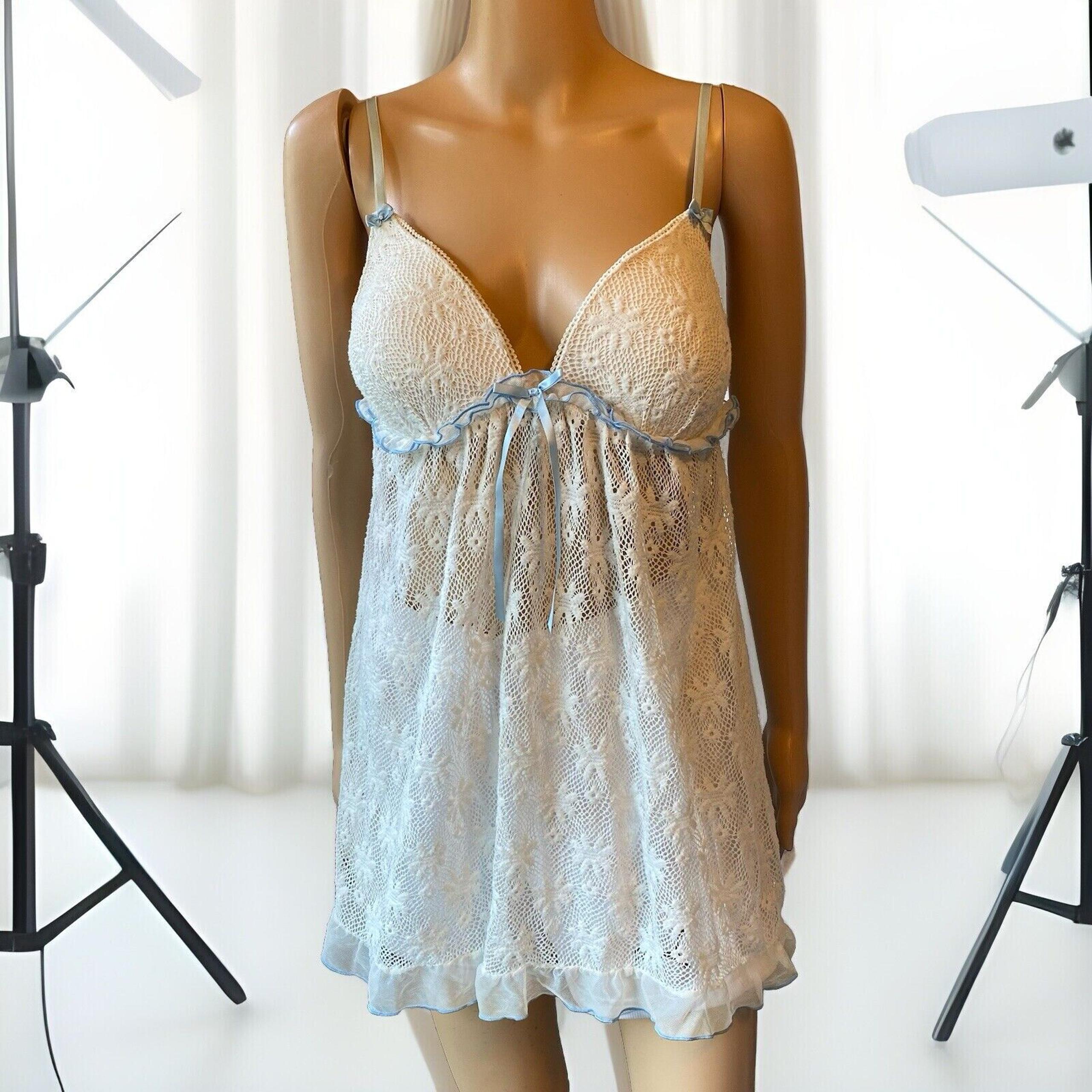 Women's L Linea Donatella Mesh Lace Sexy Dress Fairy Baby Doll Nightie-Lingerie