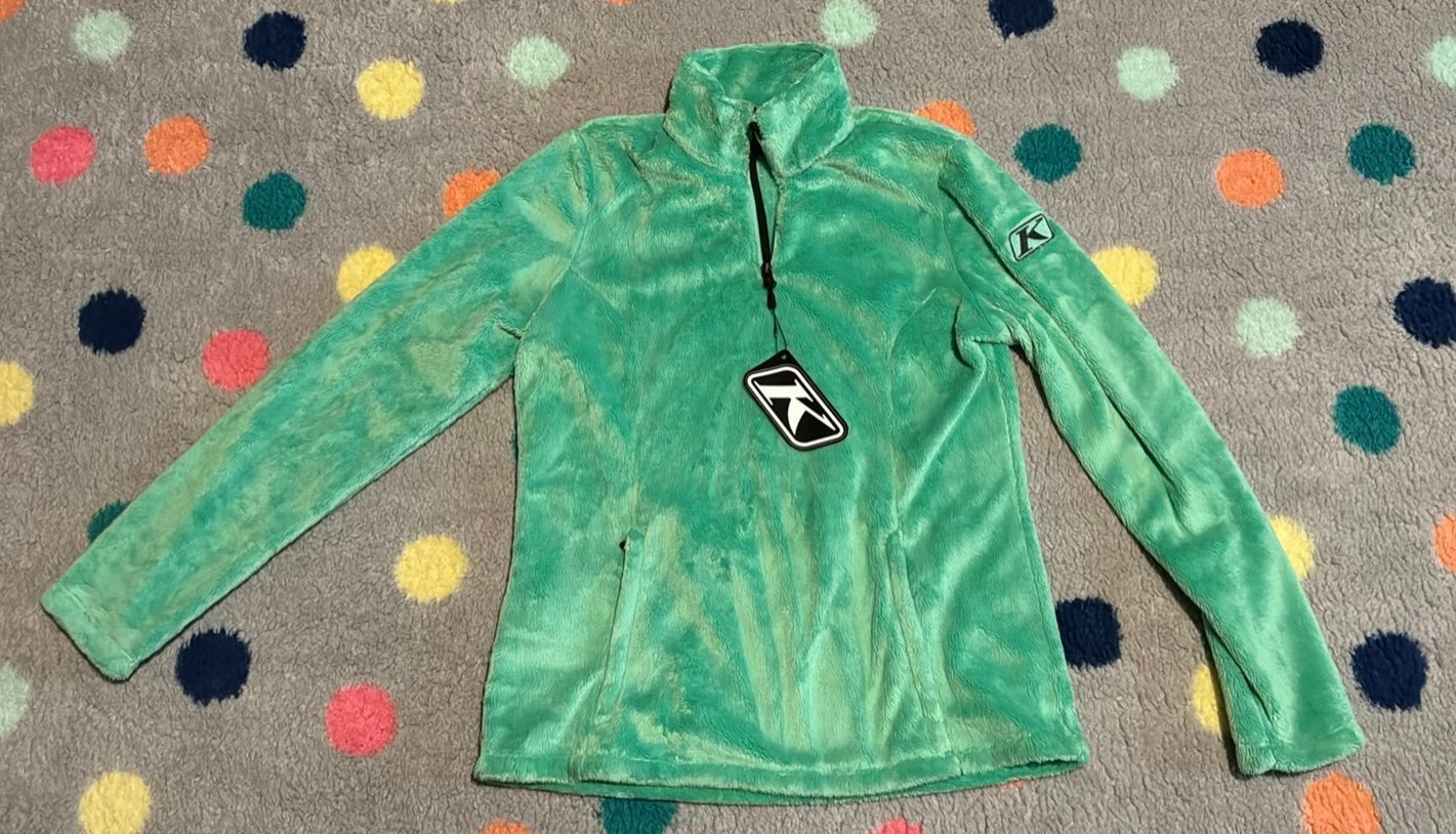 New Klim brand womens fleece 1/4 zip sweater mint green size medium