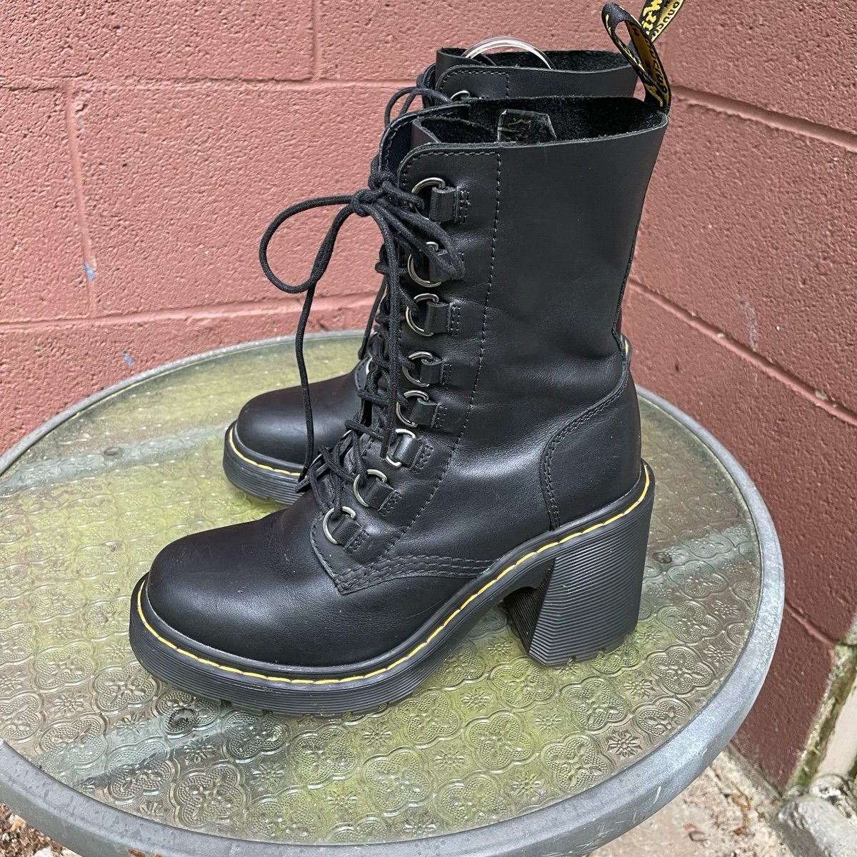 Dr Martens Chesney Flared Heel Lace Up Boots Size 7