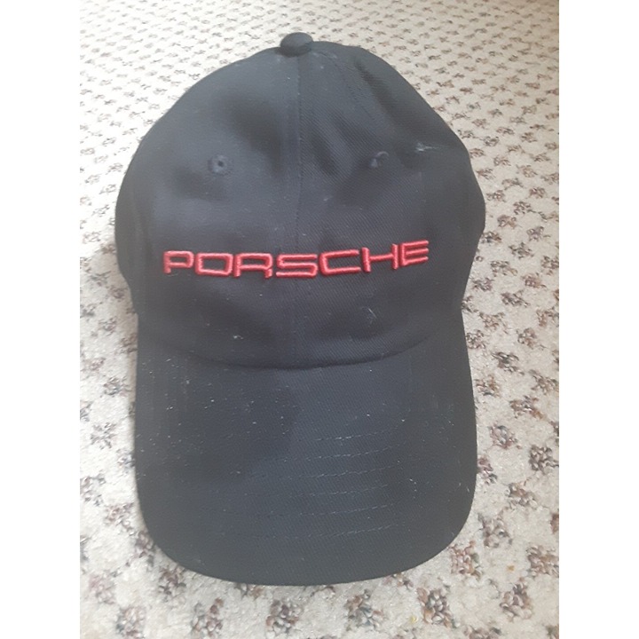 Porsche The Main Line Black Hat Cap Adjustable Black & Red VTG Porsche