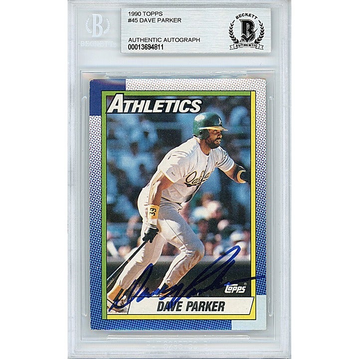 Dave Parker Signed Oakland A's 1990 Topps Baseball Card Beckett BAS Autographed