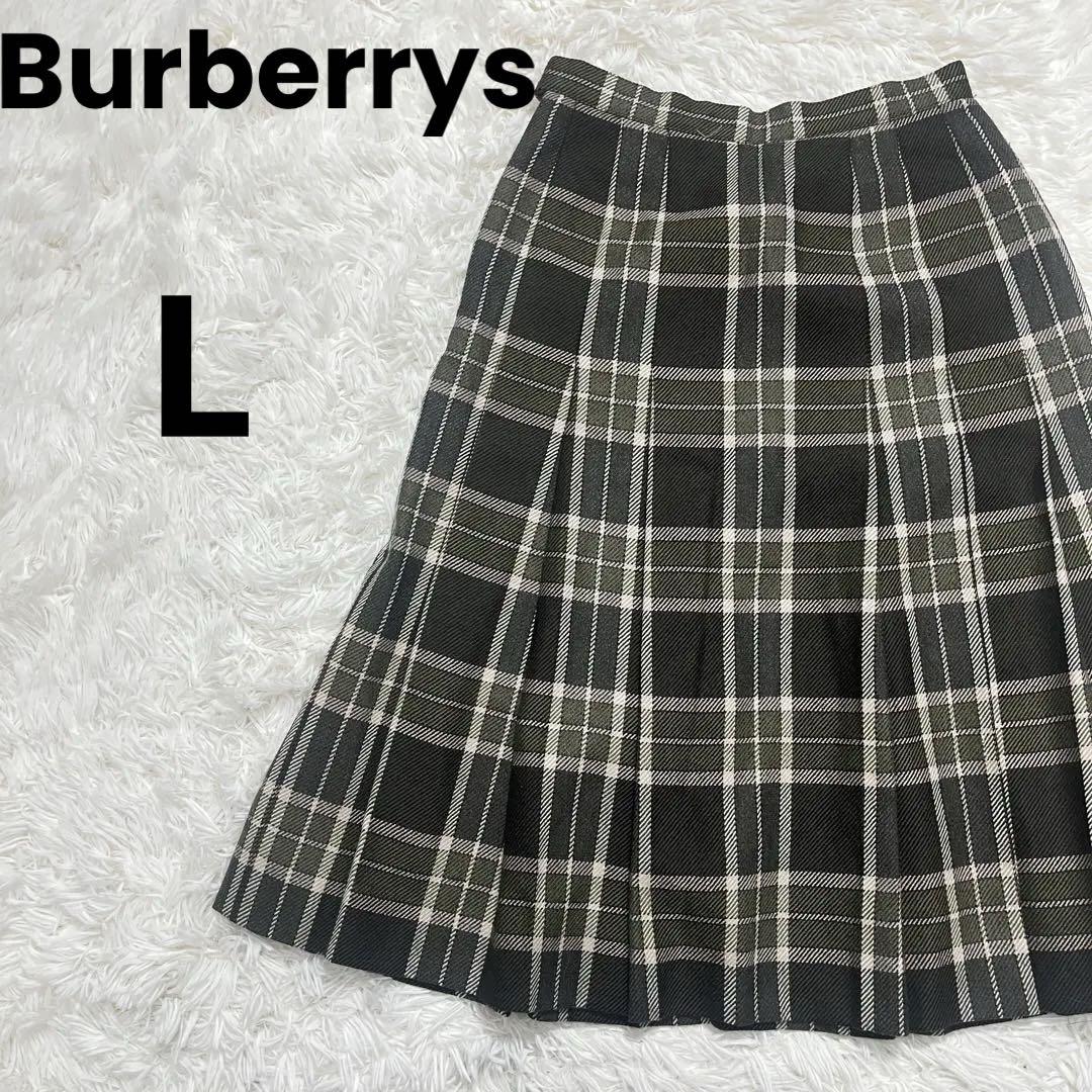 Burberrys Burberry Pleated Skirt, Knee-Length, Khaki, Size L
