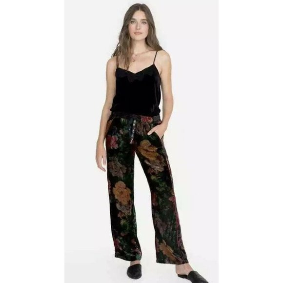 NWT JOHNNY WAS SANNE VELVET PANTS Sz L-275 Multicolor