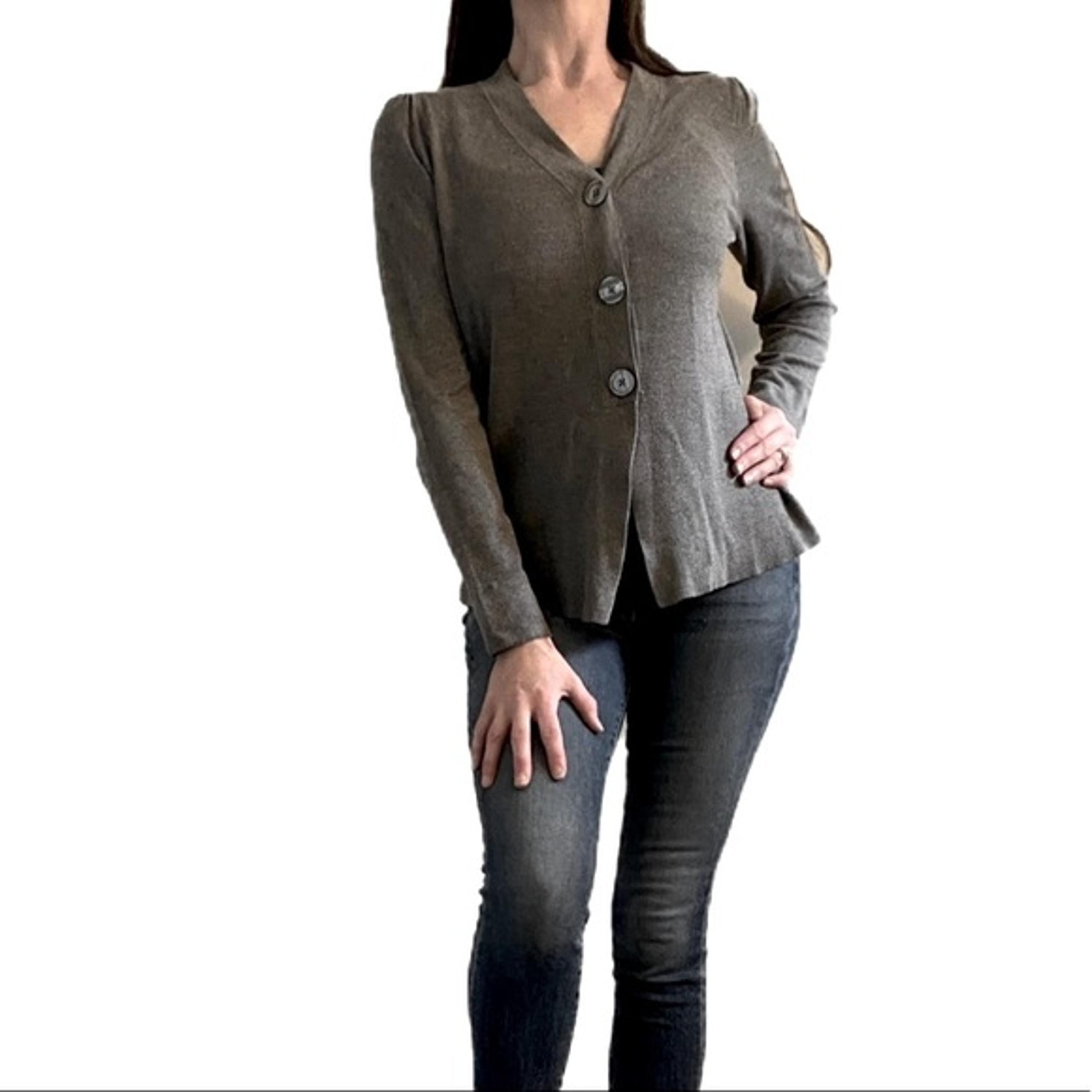 Jones New York grey gray cardigan size small