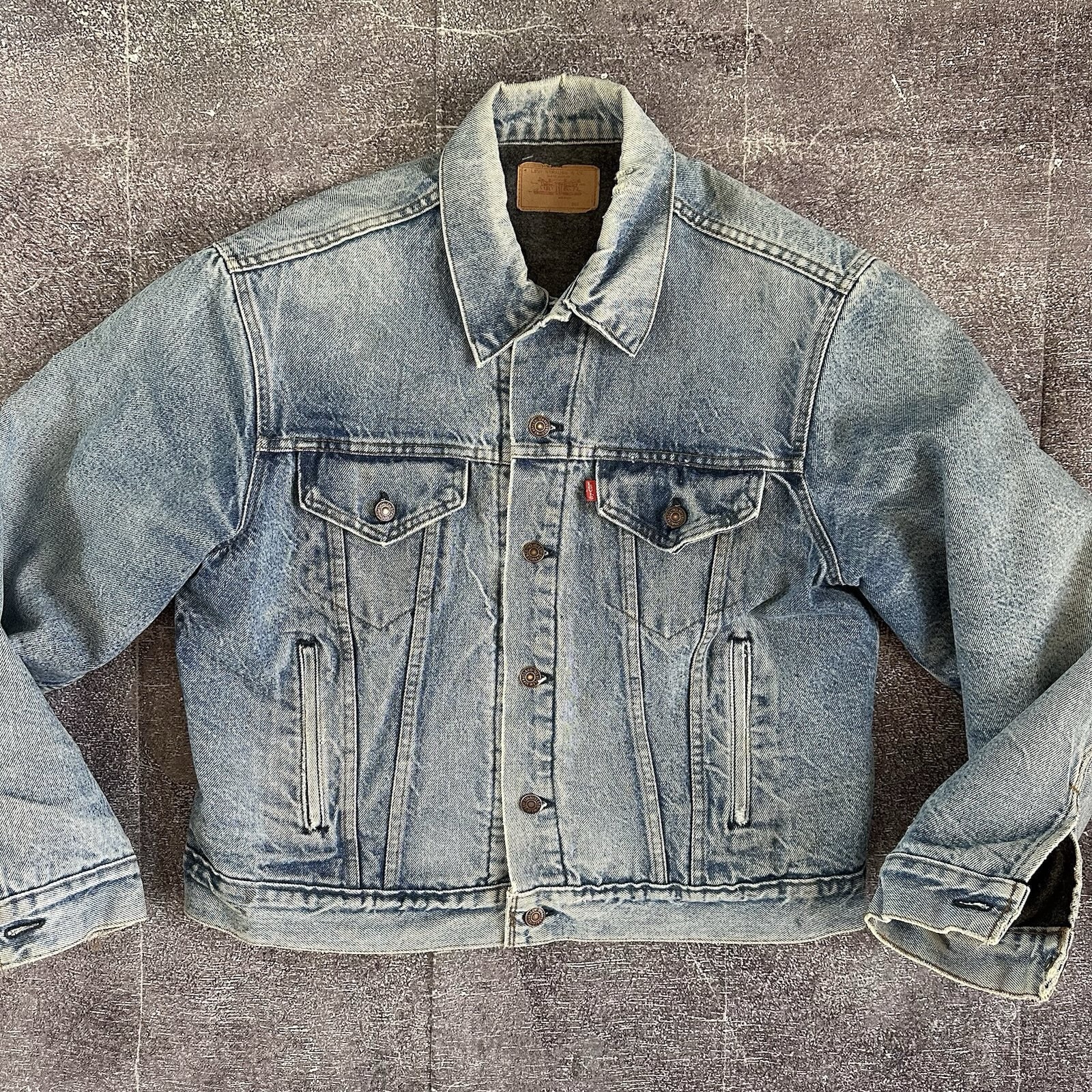 Men's Vintage 90's Levi's USA Blanket Lined Blue Denim Trucker Jean Jacket Sz L