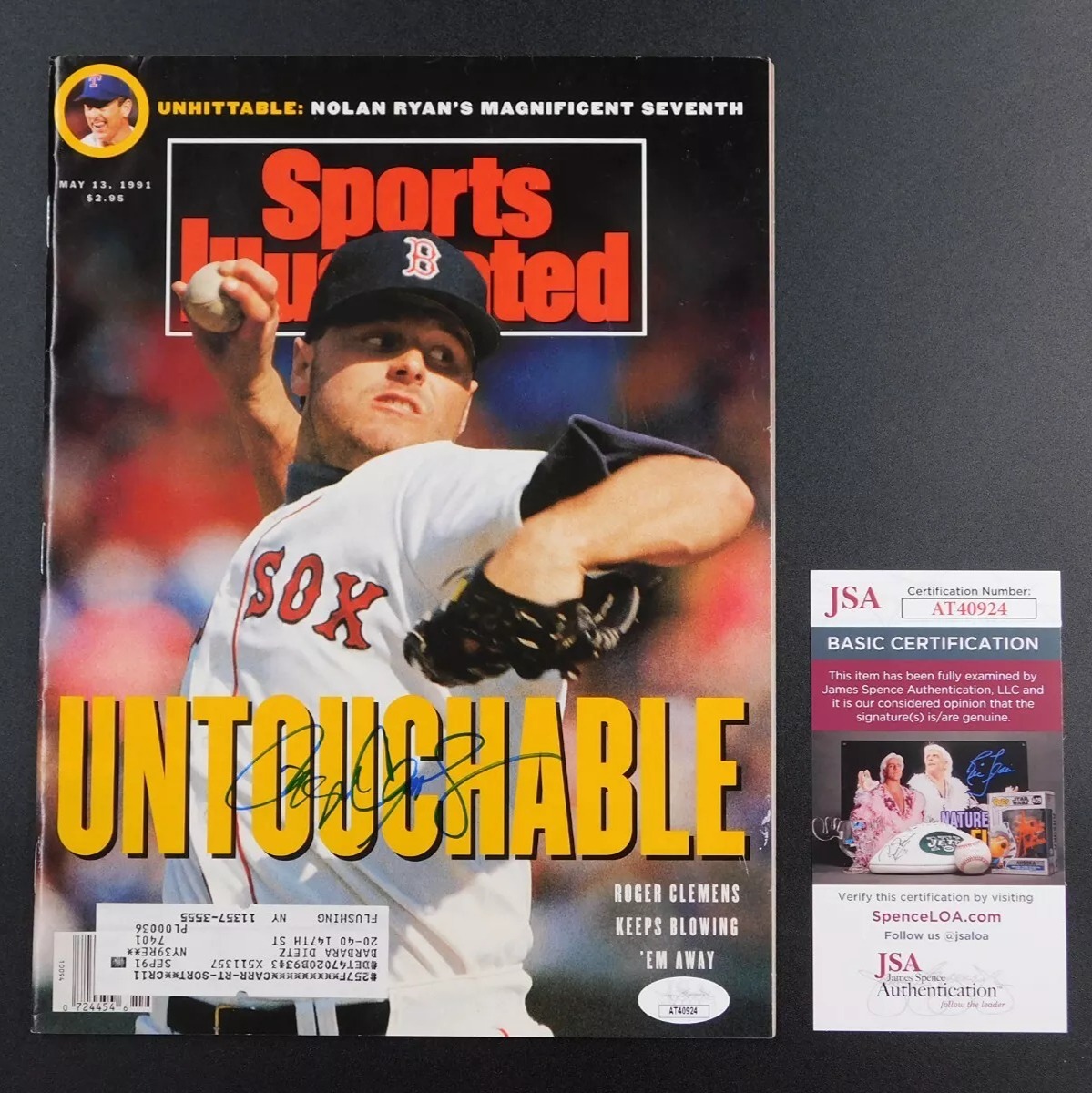 Roger Clemens Signed Autographed May 1991 Sports Illustrated Mag Red Sox JSA COA