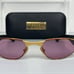 Vintage 90s Vecceli Italy Pink Lens Wrap Around Style Gold Women Sunglasses