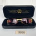 Vintage 90s Vecceli Italy Pink Lens Wrap Around Style Gold Women Sunglasses