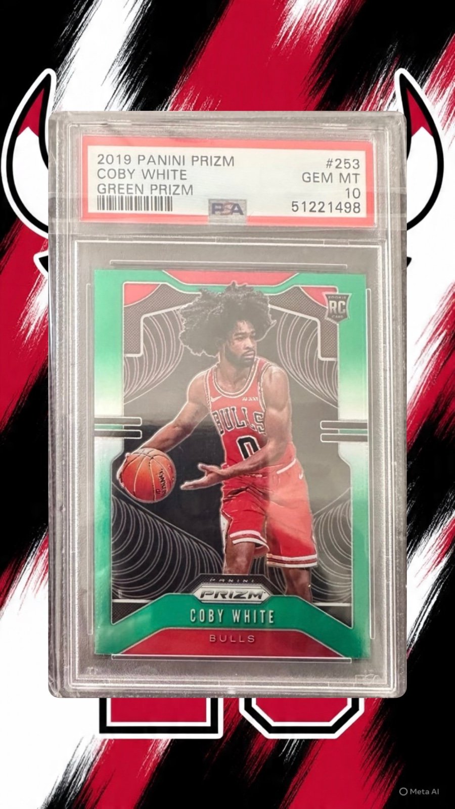 Coby White Green Prizm Rookie PSA 10 – Chicago Bulls
