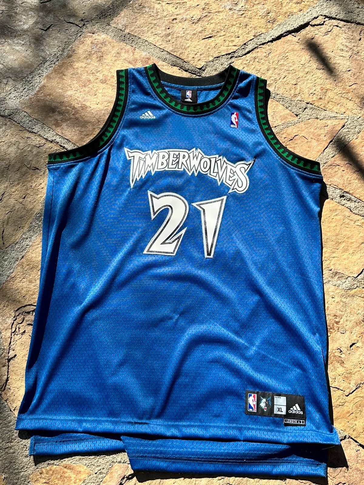 Adidas Minnesota Timberwolves Kevin Garnett #21 NBA Jersey Blue Official Size XL