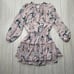 MISA WOMEN'S LORENA LAVENDER PURPLE FLORAL PRINT RUFFLE MINI DRESS SIZE XS