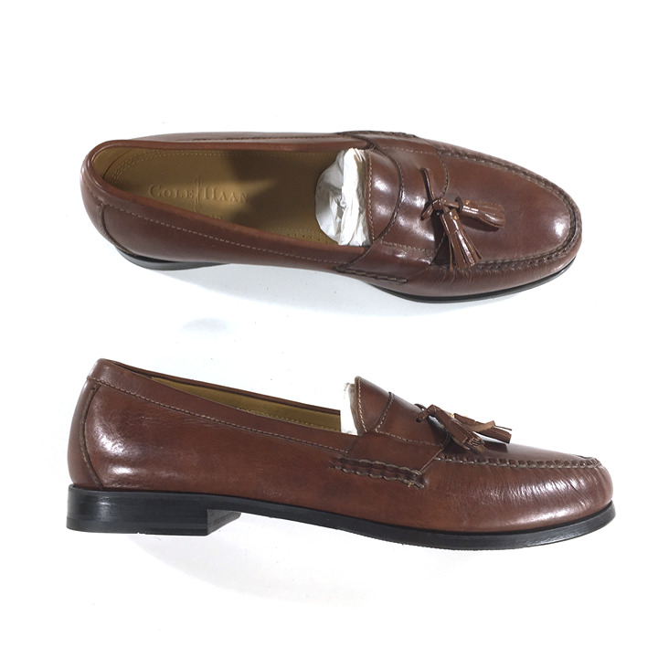 Cole Haan Slip On Tassel Loafers Mens Size 12 M Brown Leather C06982