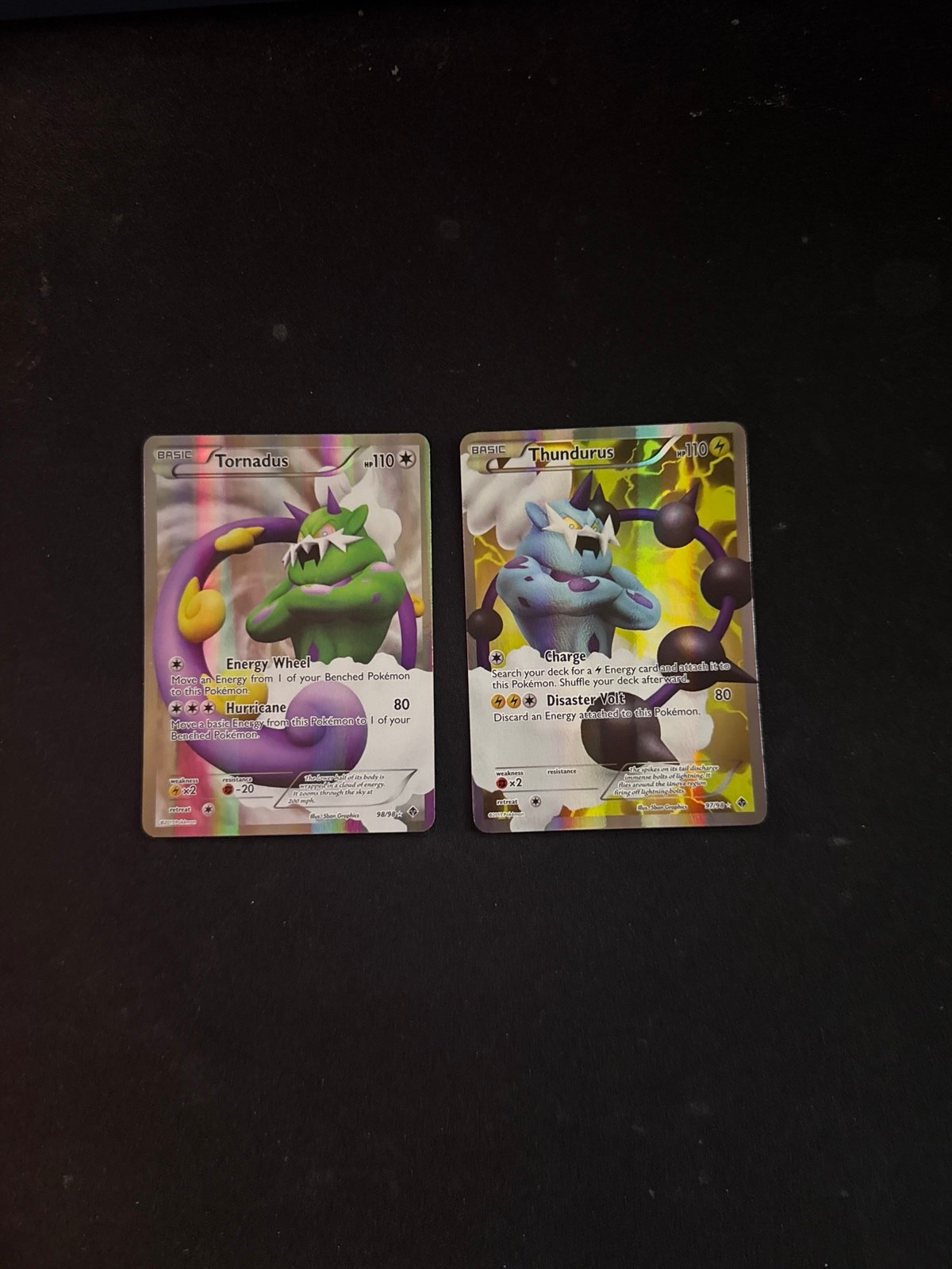 Pokemon Tornadus 98/98 and Thundurus 97/98 NM
