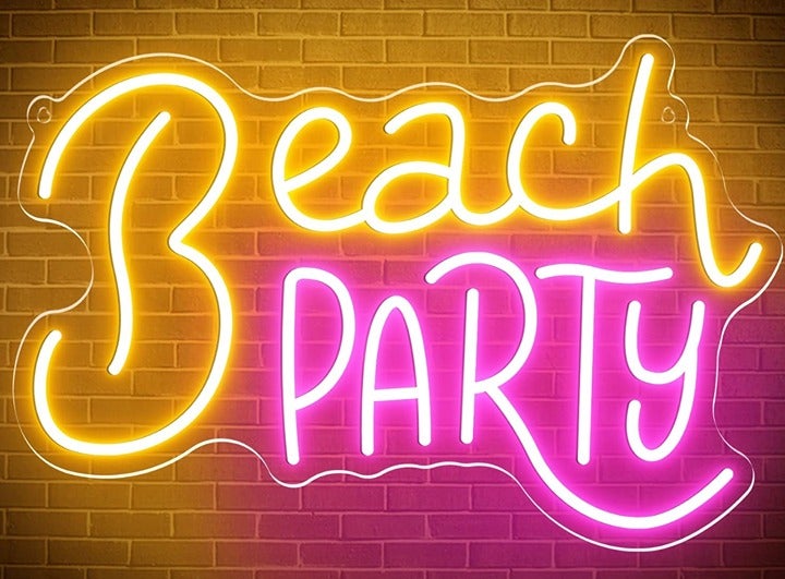 Fun Bright Pink/Yellow Beach Party LED Night Light Vacation Decoration