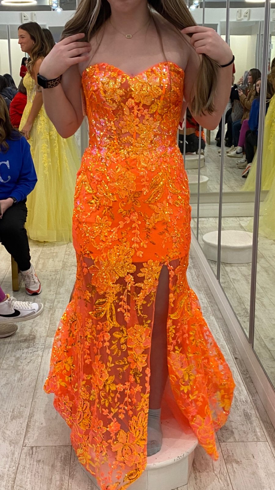 Sherri Hill Orange Prom Dress