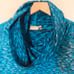 Athleta Turquoise Teal Space Dye Cowl Neck Fleece Lined Long Sleeve Sz M