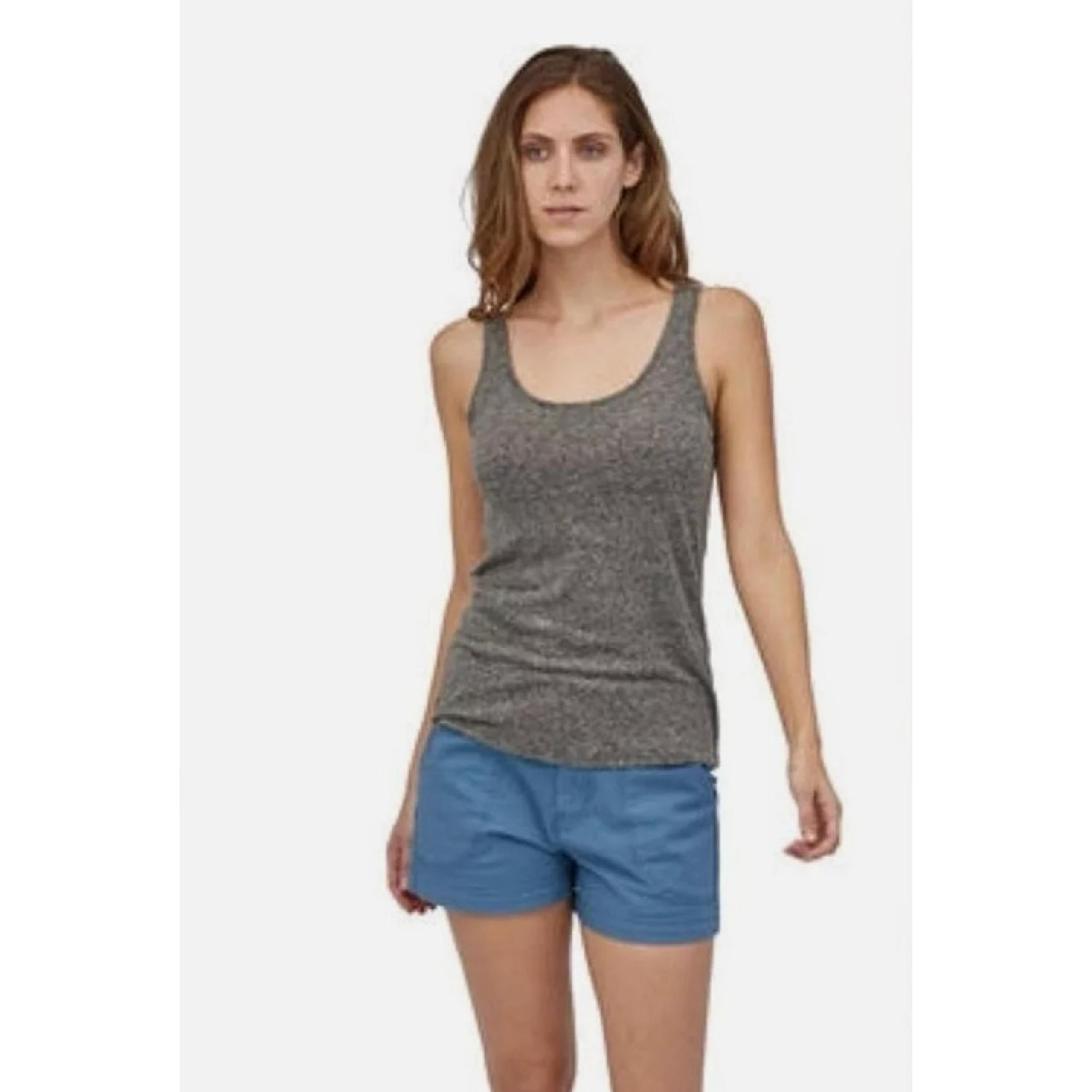 Patagonia Womens Linen Blend Tank Top Small Grey Mount Airy Workout Gym Running