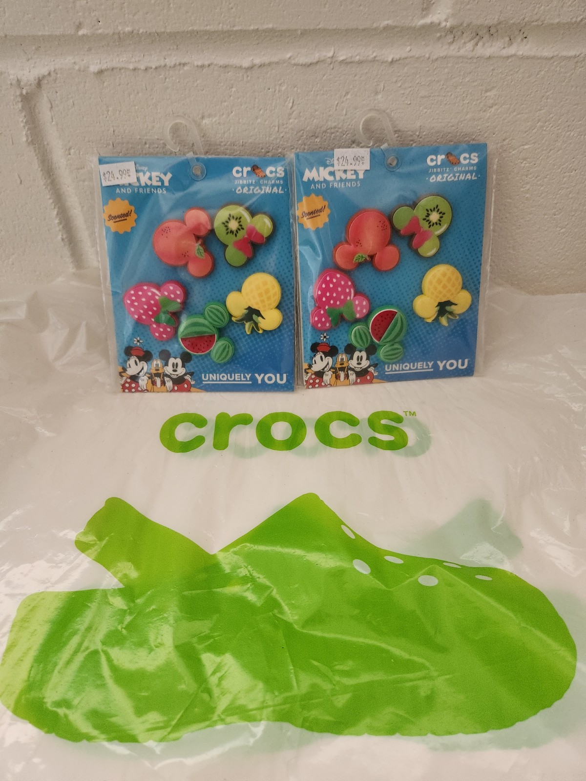 Crocs Jibbitz. Mickey and Friends Scented Fruit Charms. 2 sets. NEW