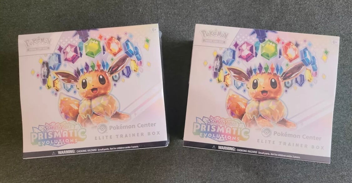 2X Sealed PRISMATIC EVOLUTIONS Pokemon Center Exclusive ETB Elite Trainer Box