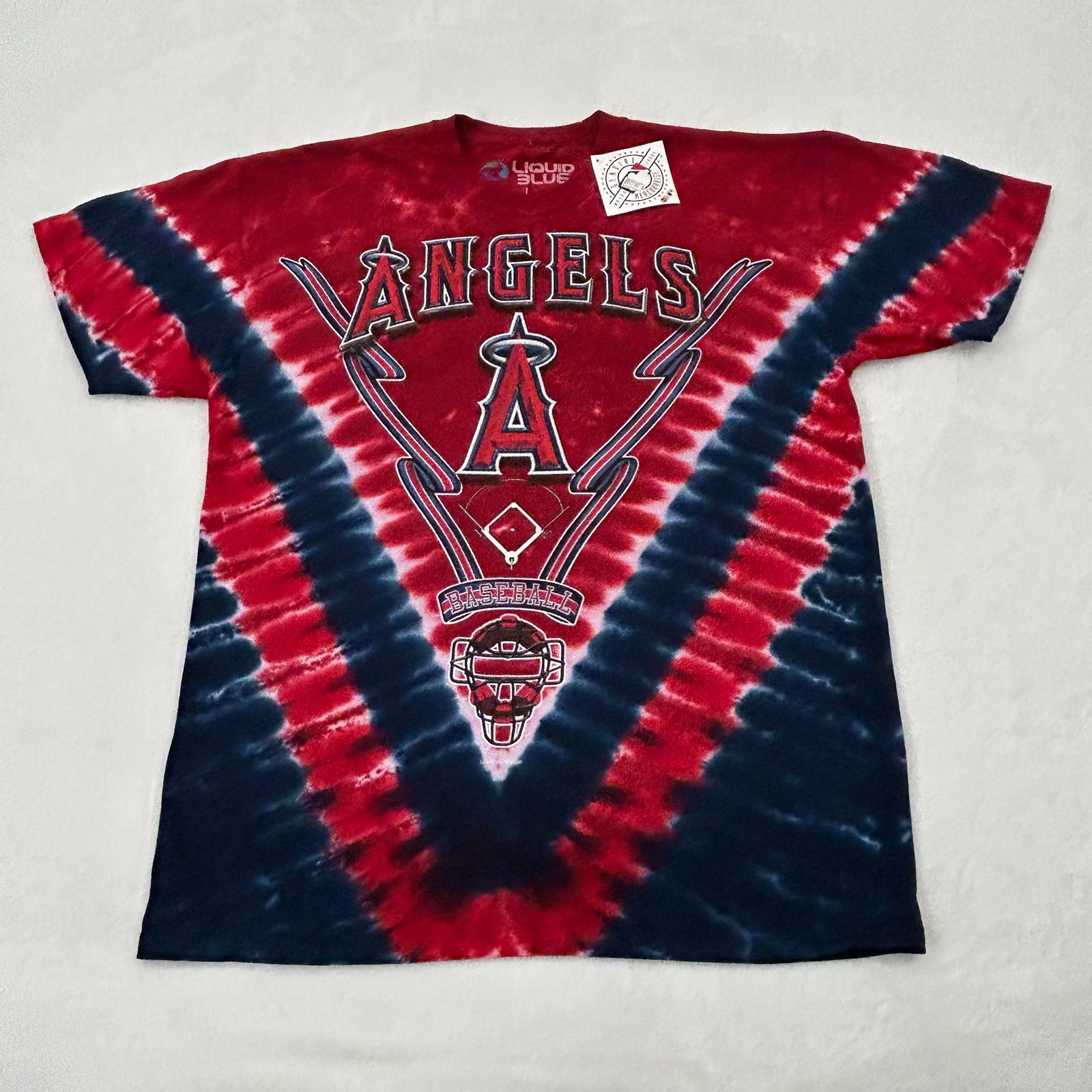 Vintage Liquid Blue Los Angeles LA Angels Anaheim Baseball Tie Dye T-Shirt XXL