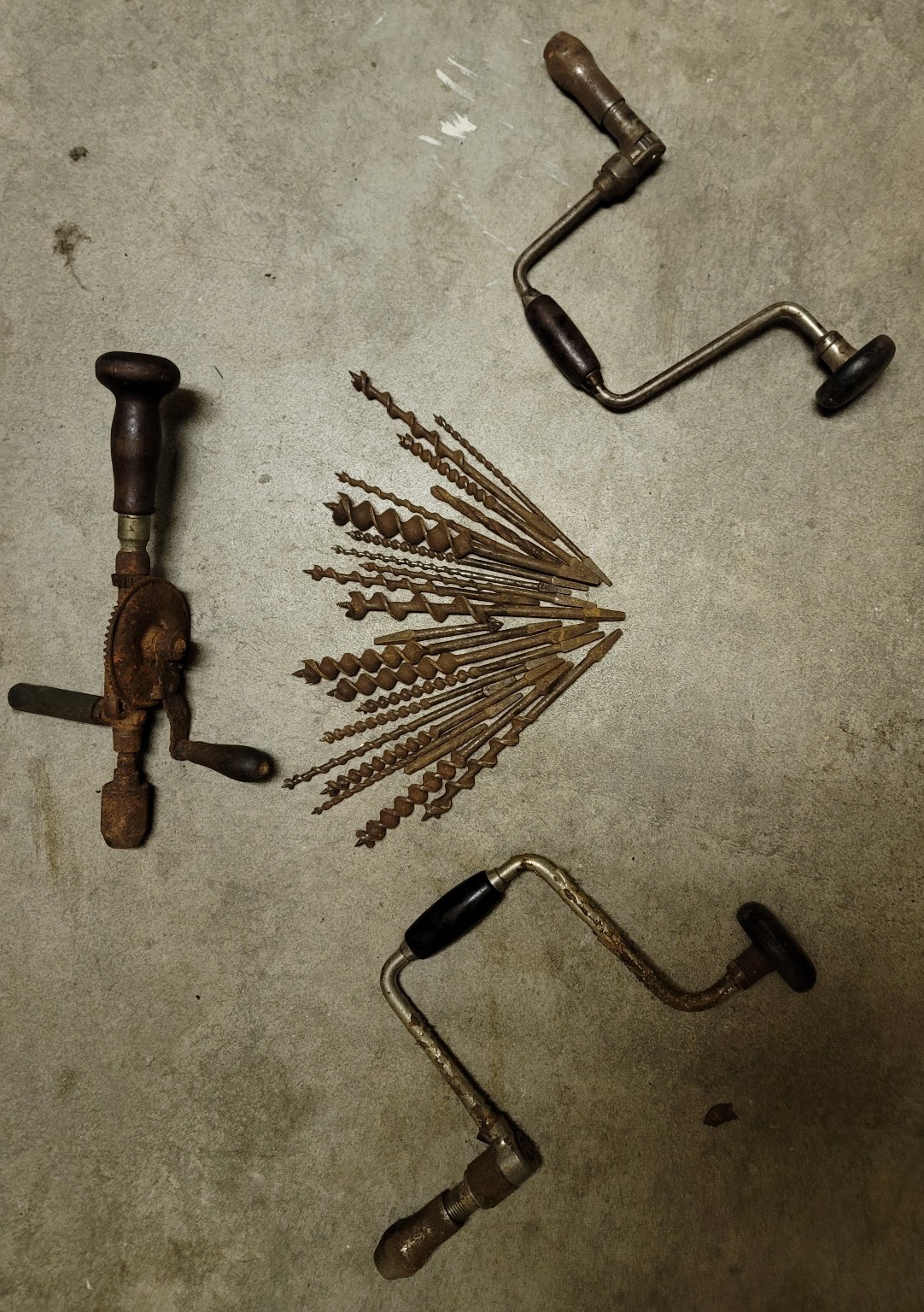Vintage Hand Crank / Drill Tools Set