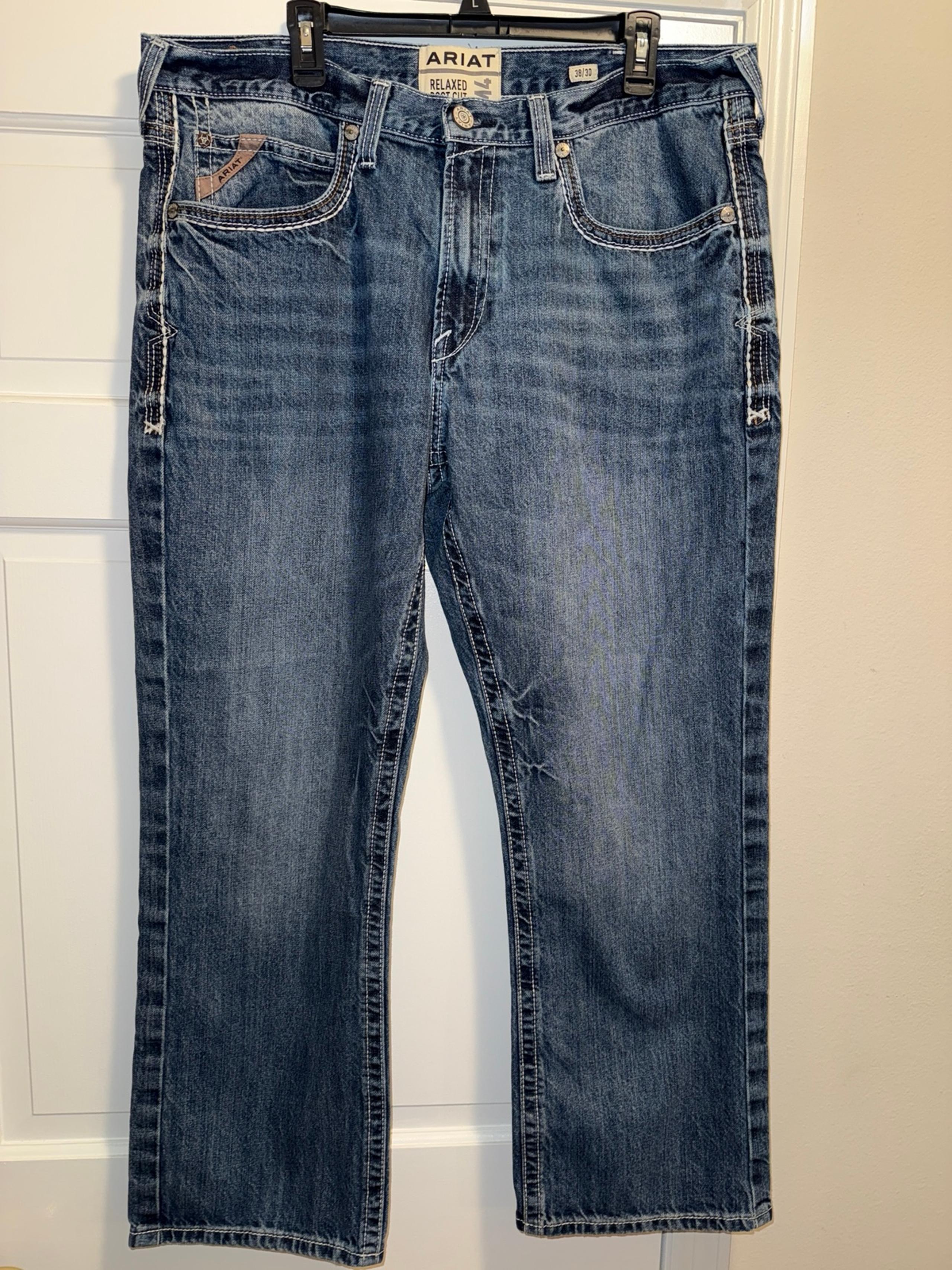 Ariat Jeans Mens 38X30 Blue M4 Coltrane Durango Low Rise Relaxed Boot Cut Denim