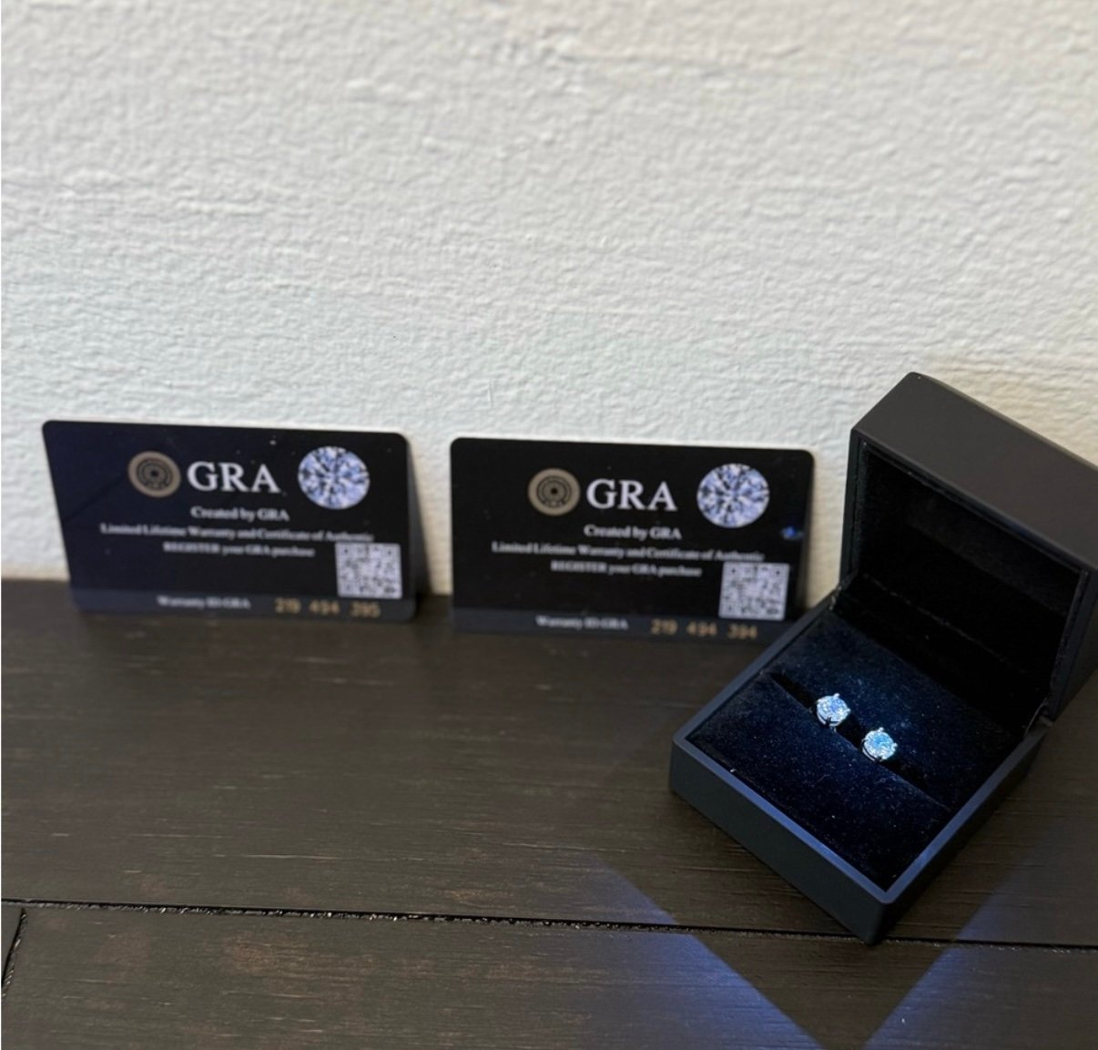 D Color 1 Ct Each Moissanite Stud Earrings | Sterling Silver / GRA Certified