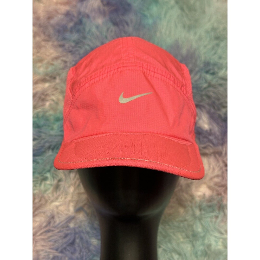 Nike Hat Cap Womens Pink Strap Back Daybreak 5 Panel Mesh Running Dri Fit