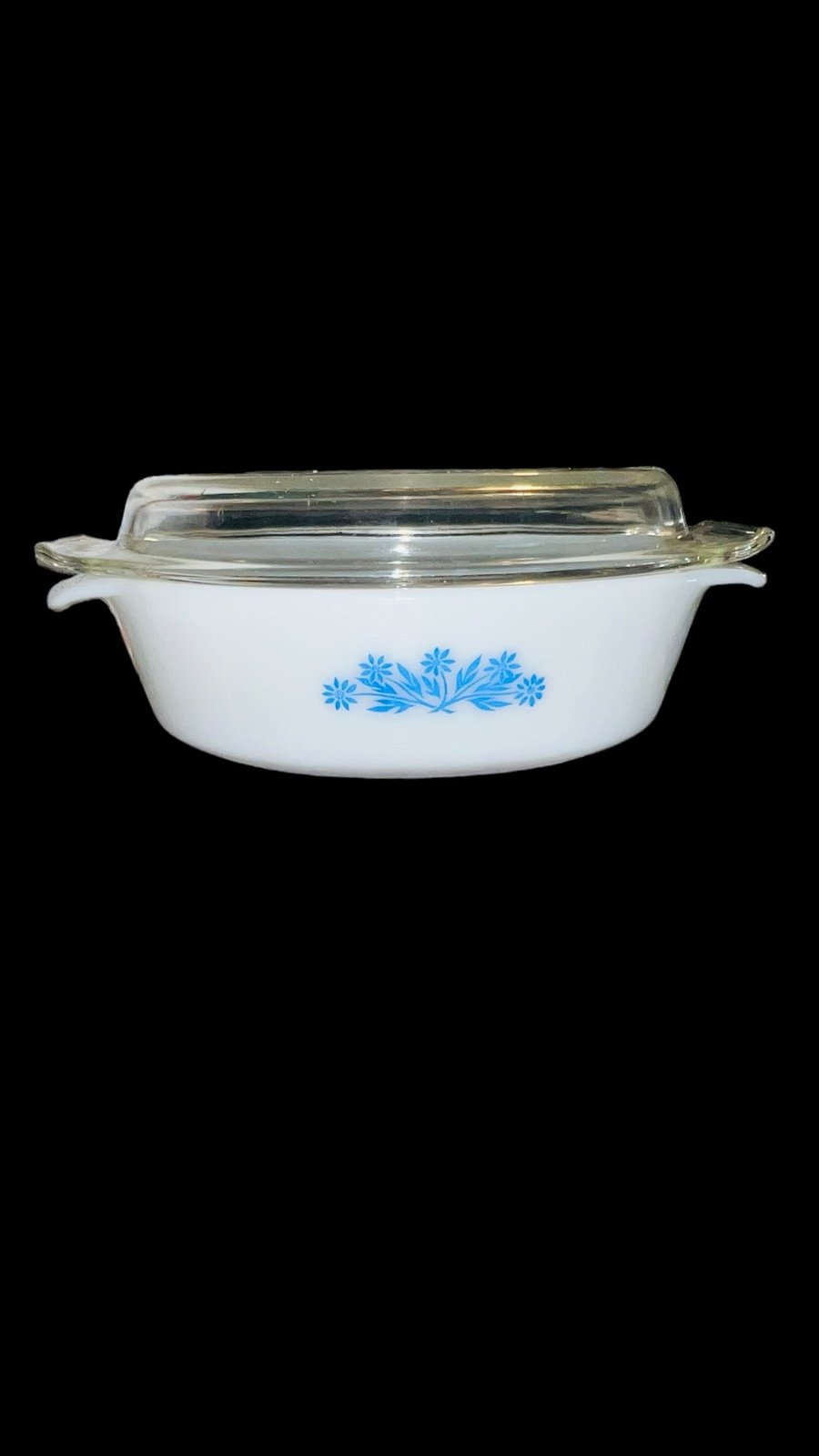 Vintage Anchor Hocking Fire King Blue Cornflower 2 Quart Casserole Dish #438