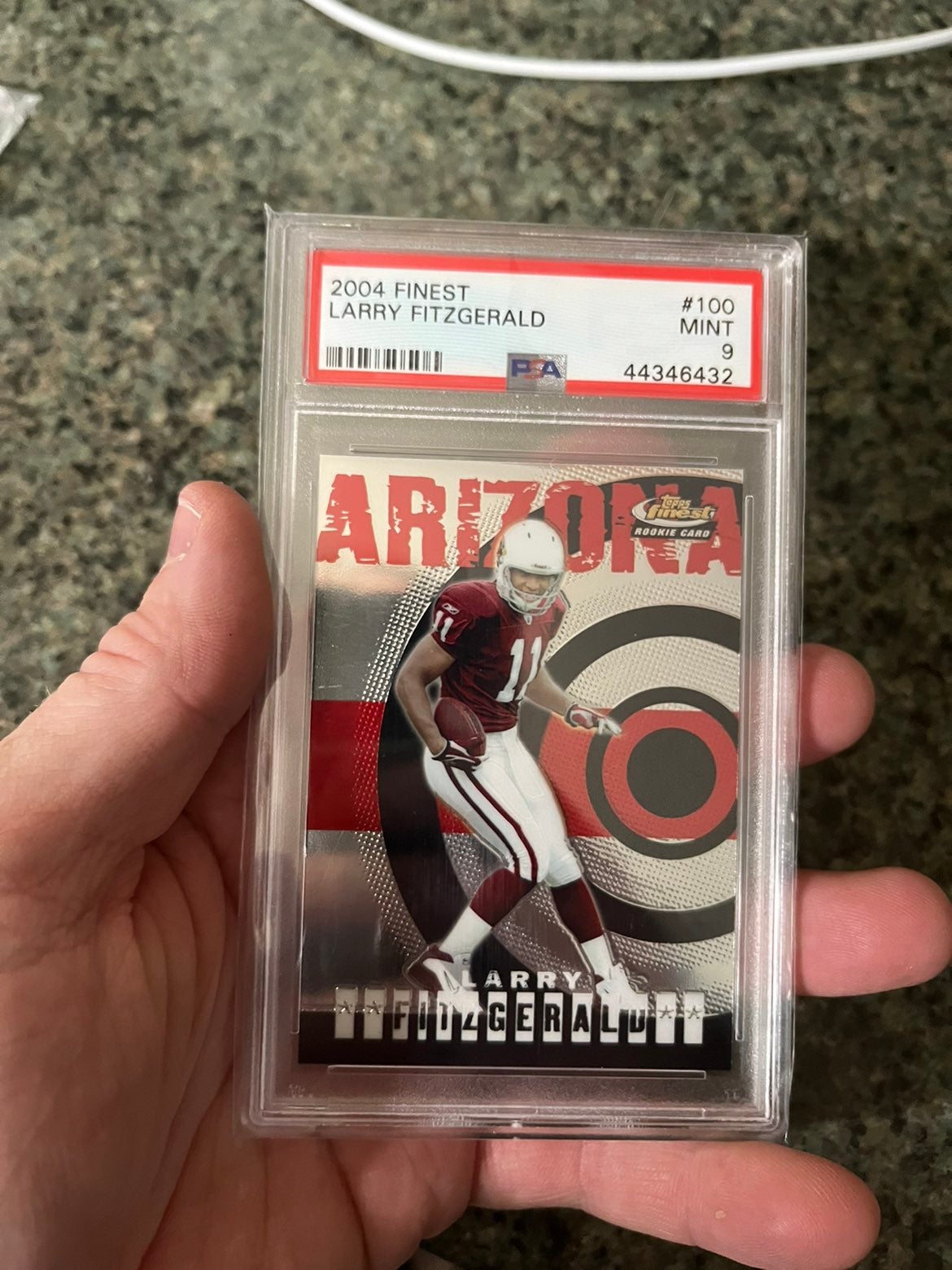 2004 Topps Finest Larry Fitzgerald Rookie PSA 9 Mint RC Cardinals HOF 100