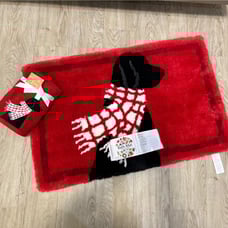 Black Labrador Christmas hand towels & bath rug