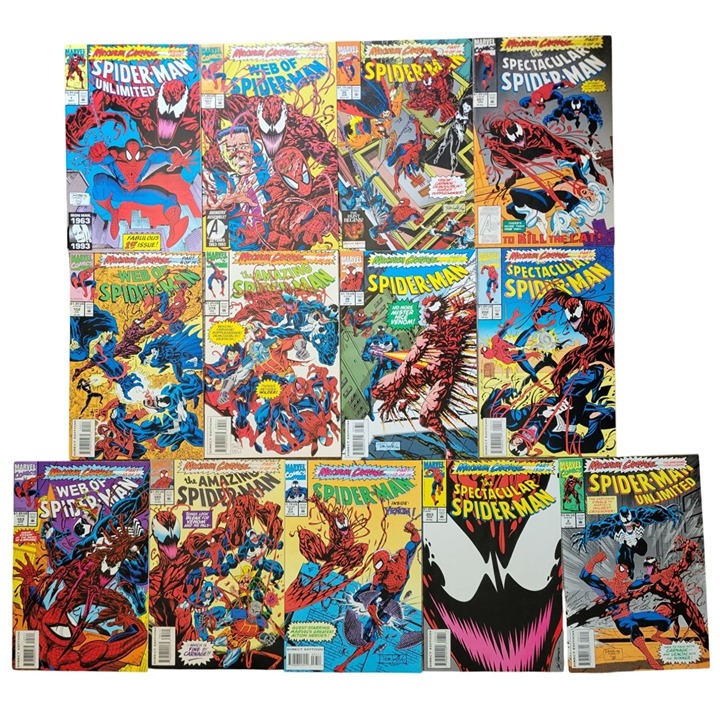 13-Issue Spider-Man Maximum Carnage Marvel Comic Book Lot **LOOK**
