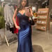 Body-con navy blue prom dress
