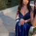 Body-con navy blue prom dress