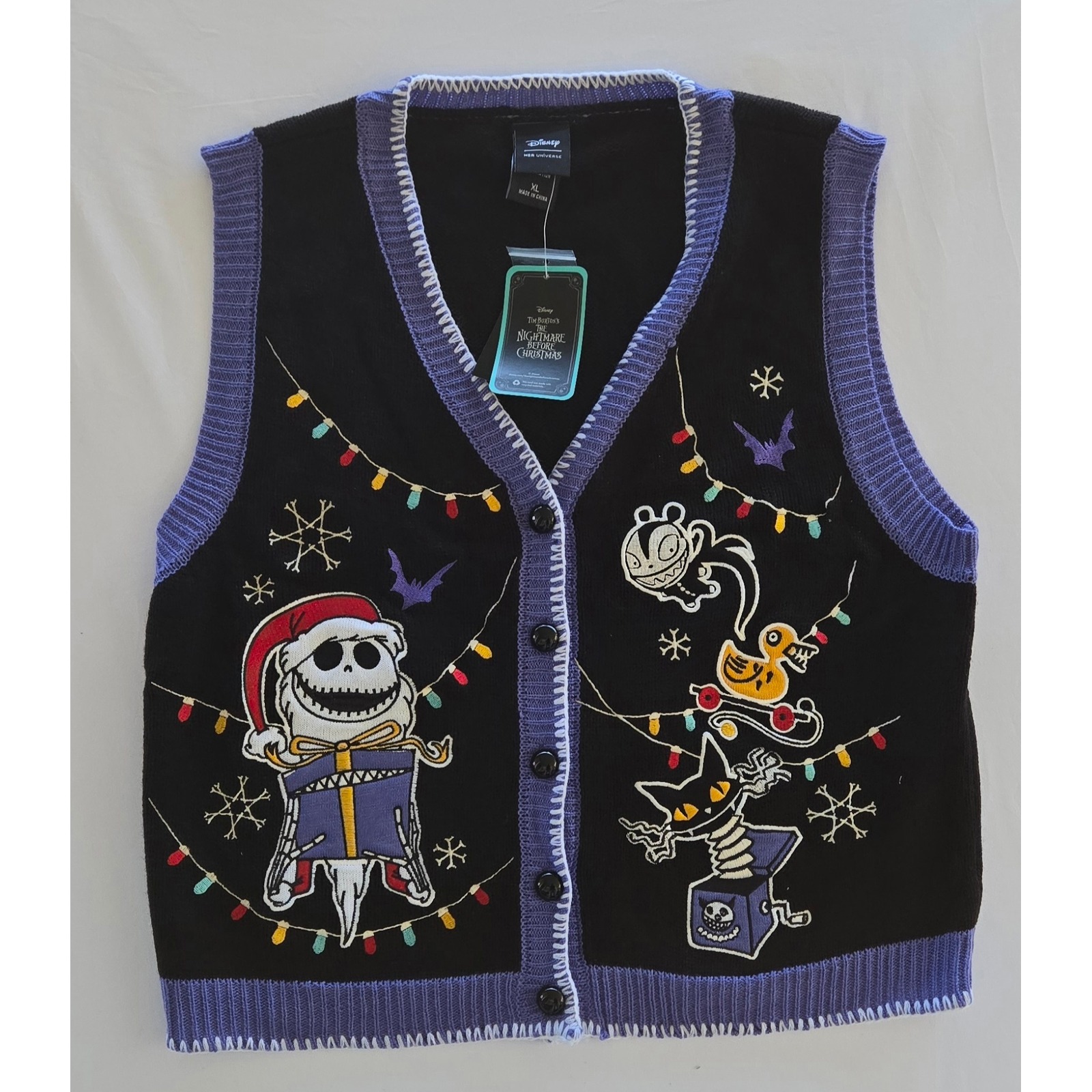Disney Nightmare Before Christmas Sweater Vest XL Her Universe