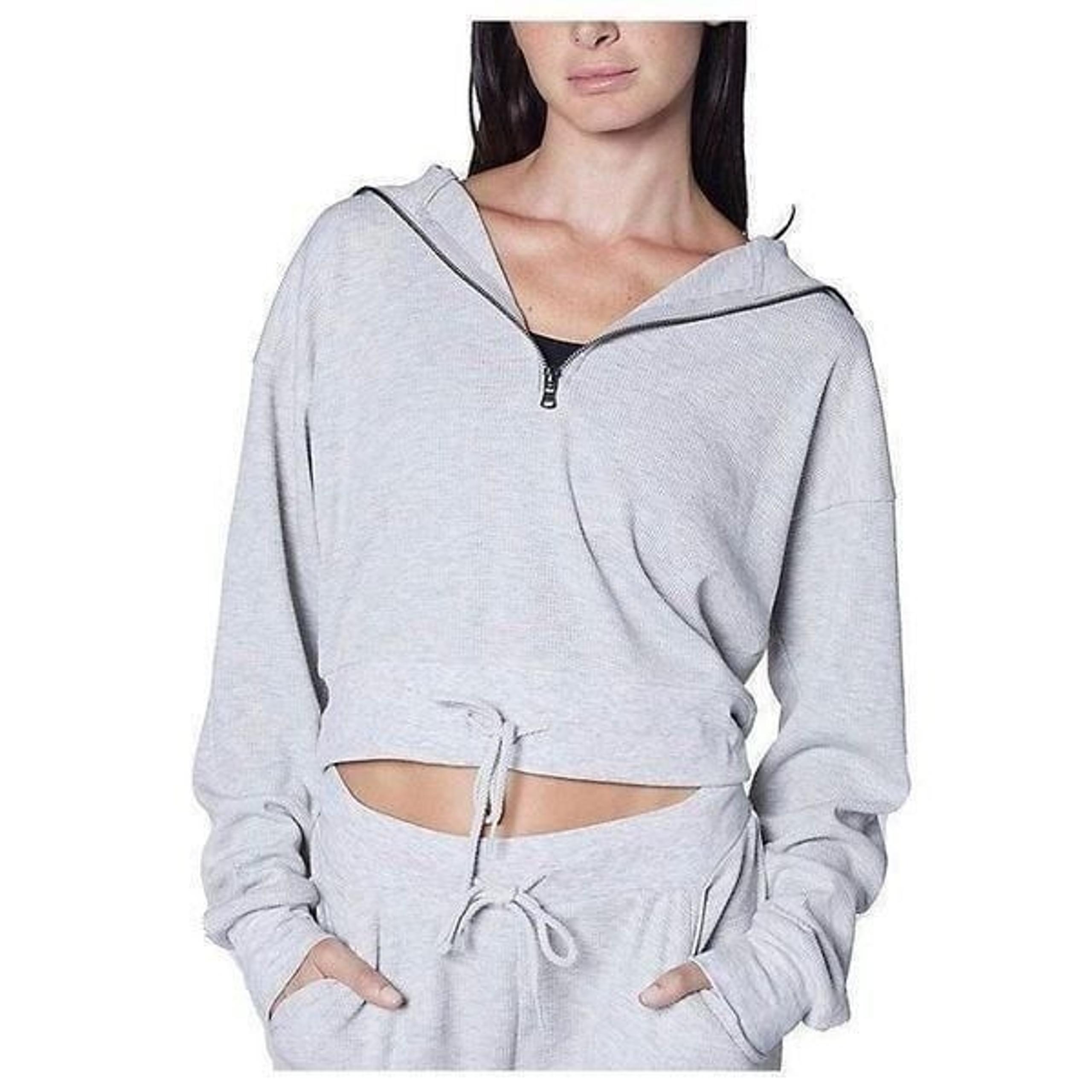 NWT Studio Half-Zip Drawstring Waffle Top - Gottex