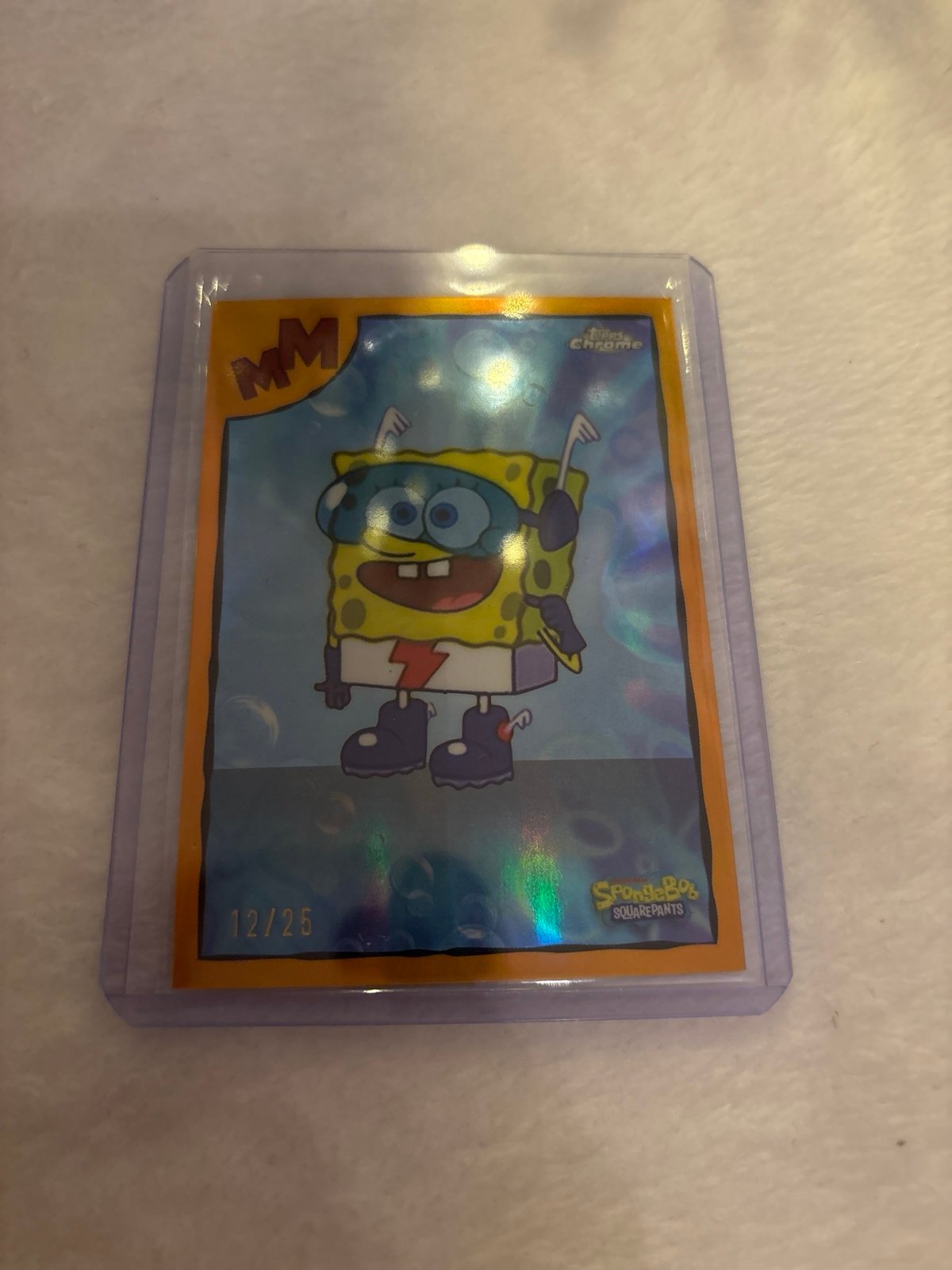 Topps Chrome SpongeBob Orange Refractor Numbered Card 12/25