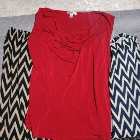 2 Dress Slacks 2XL and 1 Red Blouse 2XL