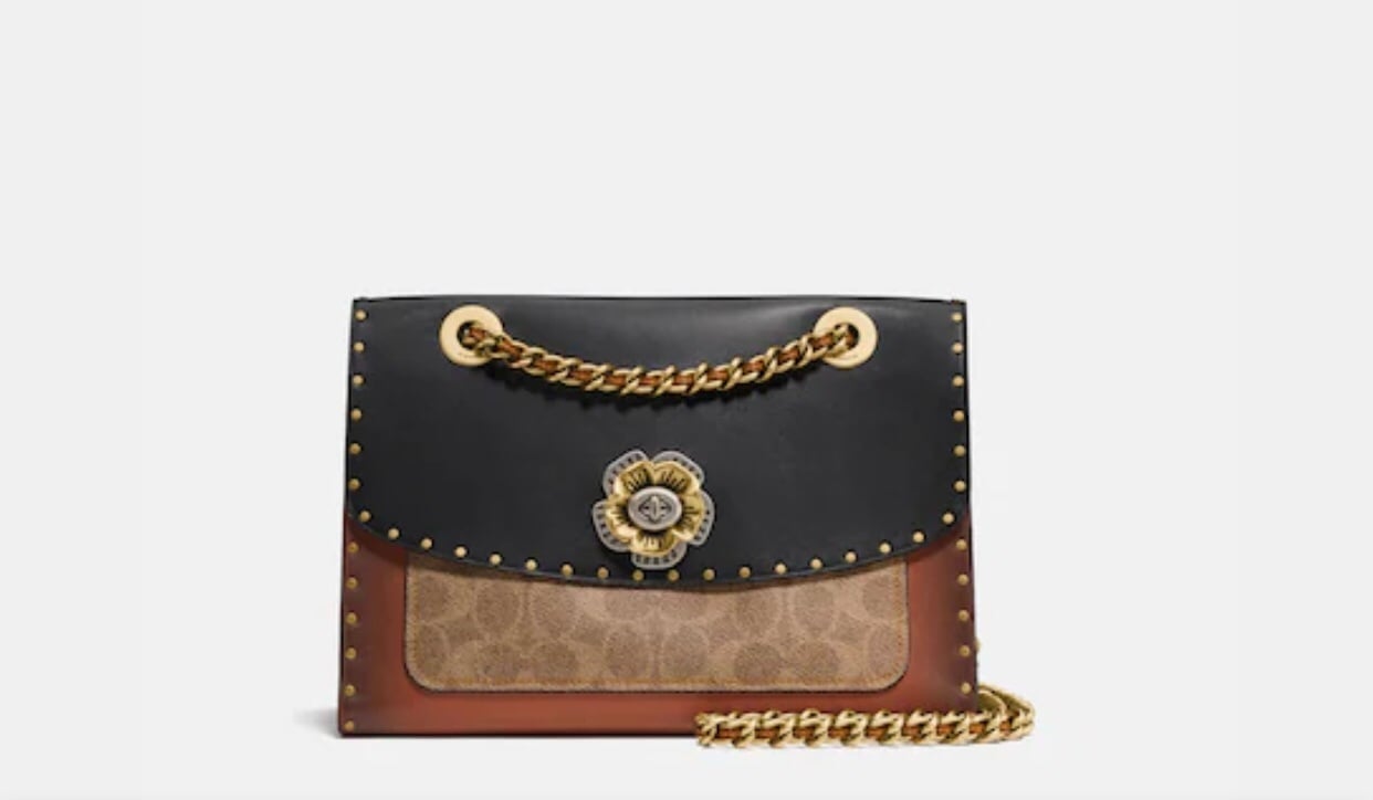 coach Parker With Rivets And Snakeskin Detail