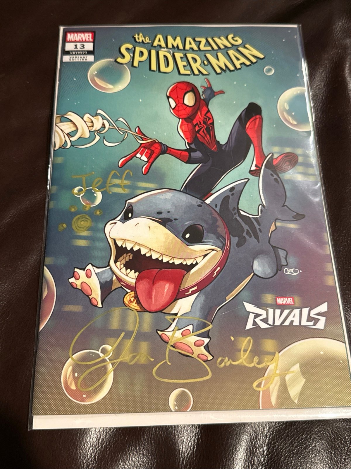 Amazing Spider-Man #13  NYCC 2025  Exclusive Jeff The Shark Signed Jon Bailey